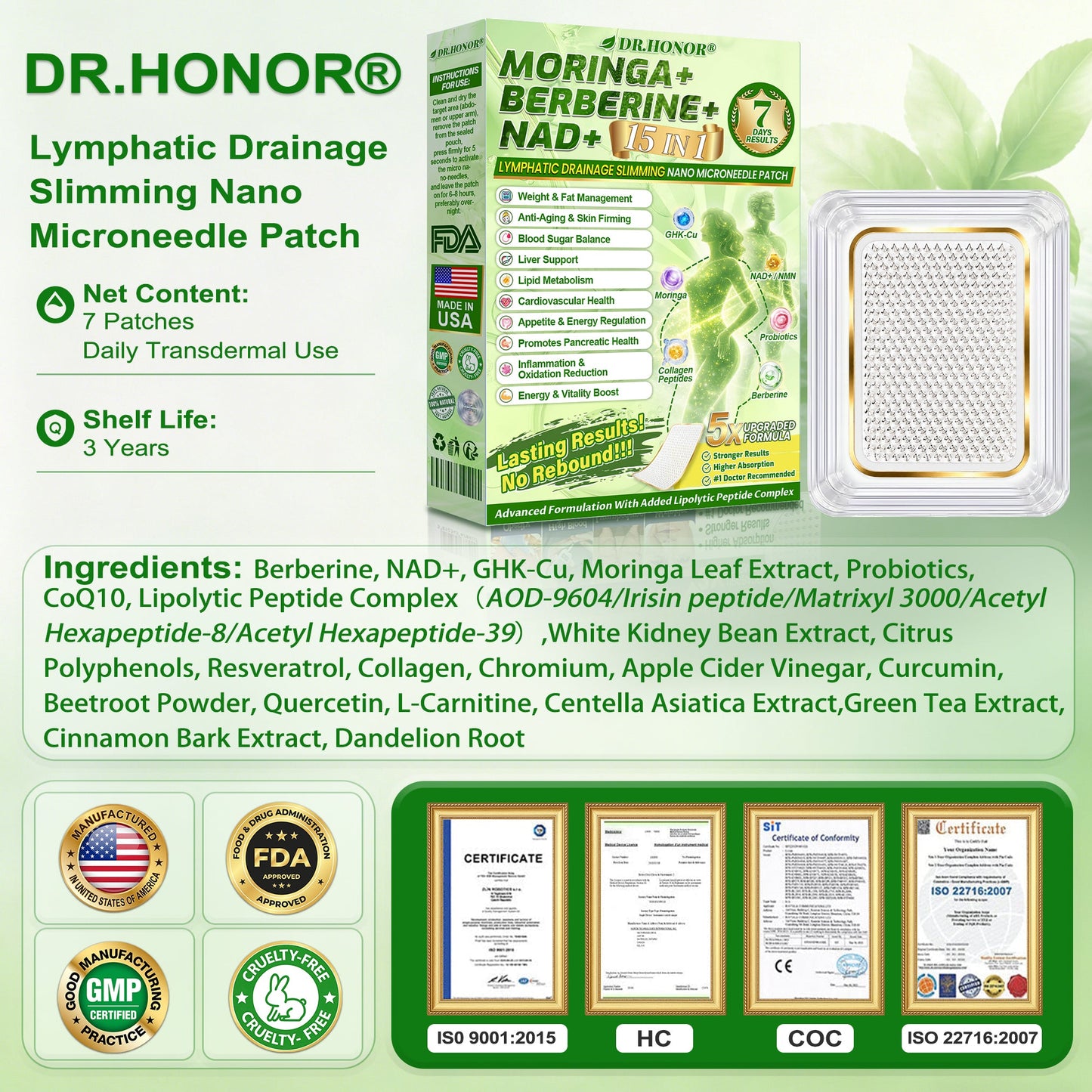 DR.HONOR® Metabolic Nano Microneedle Patch